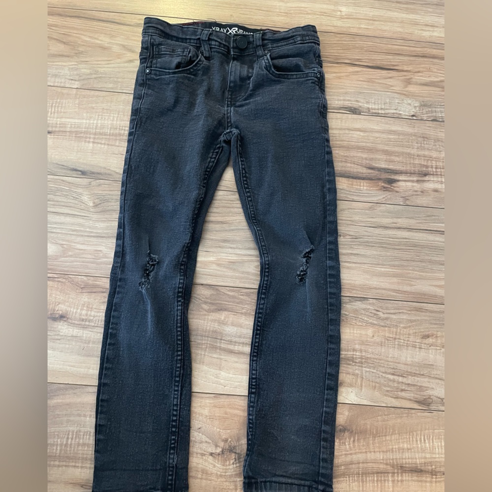 Boys black distressed jeans skinny